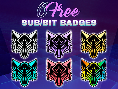 6h Free Wolf Sub Badges For Twitch Stream Bit Badges By Oksana Qoqsik On Dribbble