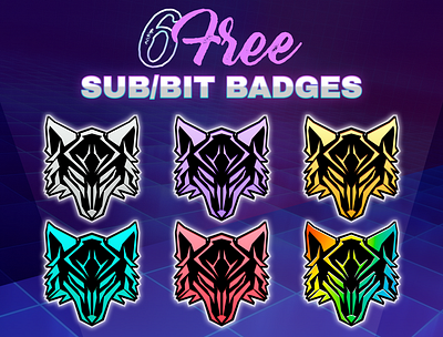 6х FREE Wolf Sub Badges for Twitch Stream | Bit badges badges bits cheers discord emotes free stream twitch youtube