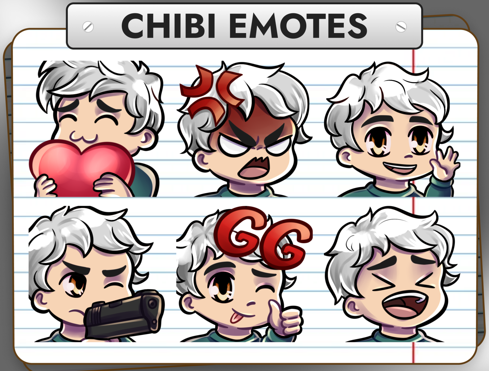 Twitch Emote Pack Kawaii Avatar Chibi Boy Art And Collectibles Digital Drawing And Illustration 3224