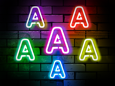 Neon Letter "A" | Twitch Sub Badges badges bits cheers discord emotes stream twitch youtube