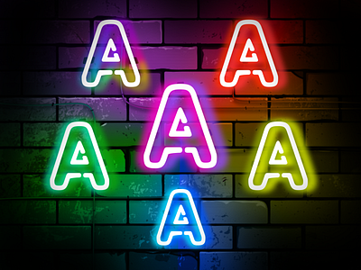 Neon Letter "A" | Twitch Sub Badges