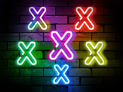 Neon Letter "X" | Twitch Sub Badges badges bits cheers discord emotes stream twitch youtube