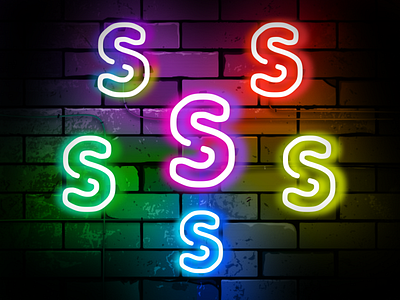Neon Letter "S" | Twitch Sub Badges badges bits cheers discord emotes stream twitch youtube