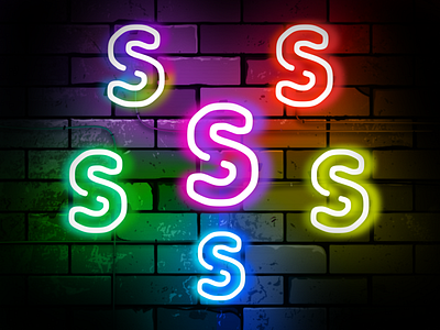 Neon Letter "S" | Twitch Sub Badges