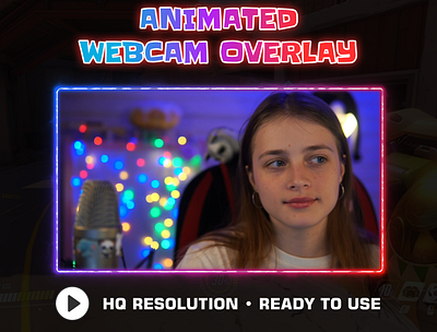 Animated Webcam Overlay for Twitch | Red-Blue frame animated border camera frame overlay stream twitch webcam youtube