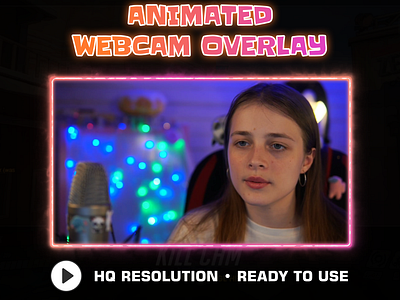 Animated Webcam Overlay for Twitch | Beige-purple frame