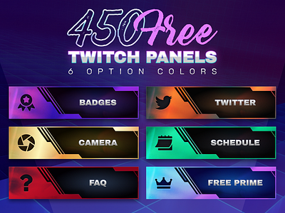 450x Cyber Panels In 6 Colors For Twitch Profile By Oksana Qoqsik On Dribbble