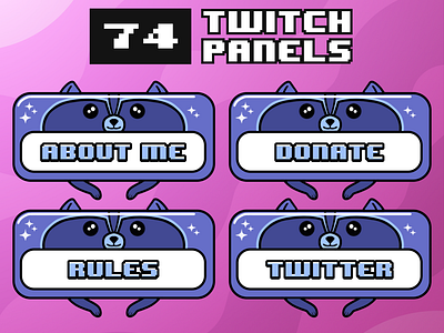 74x Cute Dark Blue Raccoon Twitch Panels For Stream By Oksana Qoqsik On Dribbble