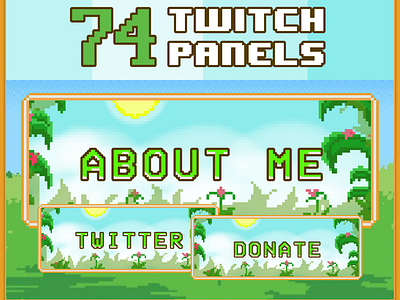 74x Garden Pixel Panels for Twitch Profile