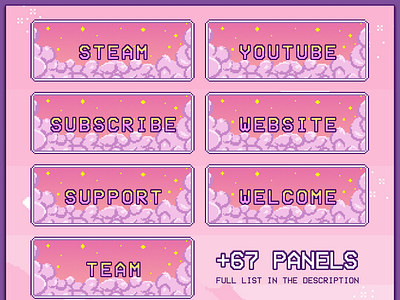 74x Clouds Pixel Panels for Twitch Profile by Oksana qoqsik on Dribbble