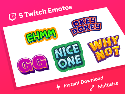5х Phrases Emote Pack for Twitch/Discord