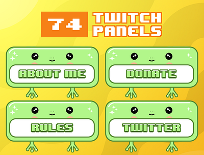 74x Cute Frog Twitch Panels for Stream profile