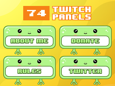 74x Cute Frog Twitch Panels for Stream