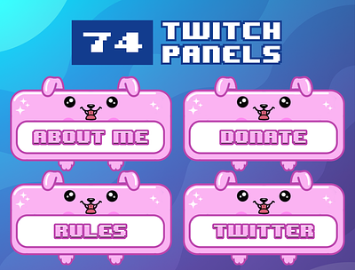 74x Cute Pink Dog Twitch Panels for Stream profile