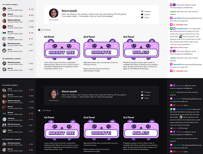 74x Cute Purple Panda Twitch Panels for Stream profile