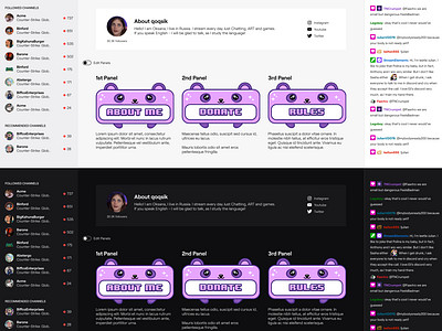 74x Cute Purple Panda Twitch Panels for Stream