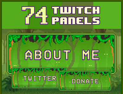 74x Jungle Pixel Panels for Twitch Profile profile