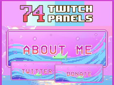 74x Ocean Pixel Panels for Twitch Profile