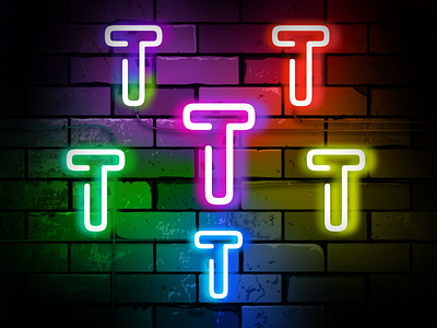 Neon Letter "T" | Twitch Sub Badges