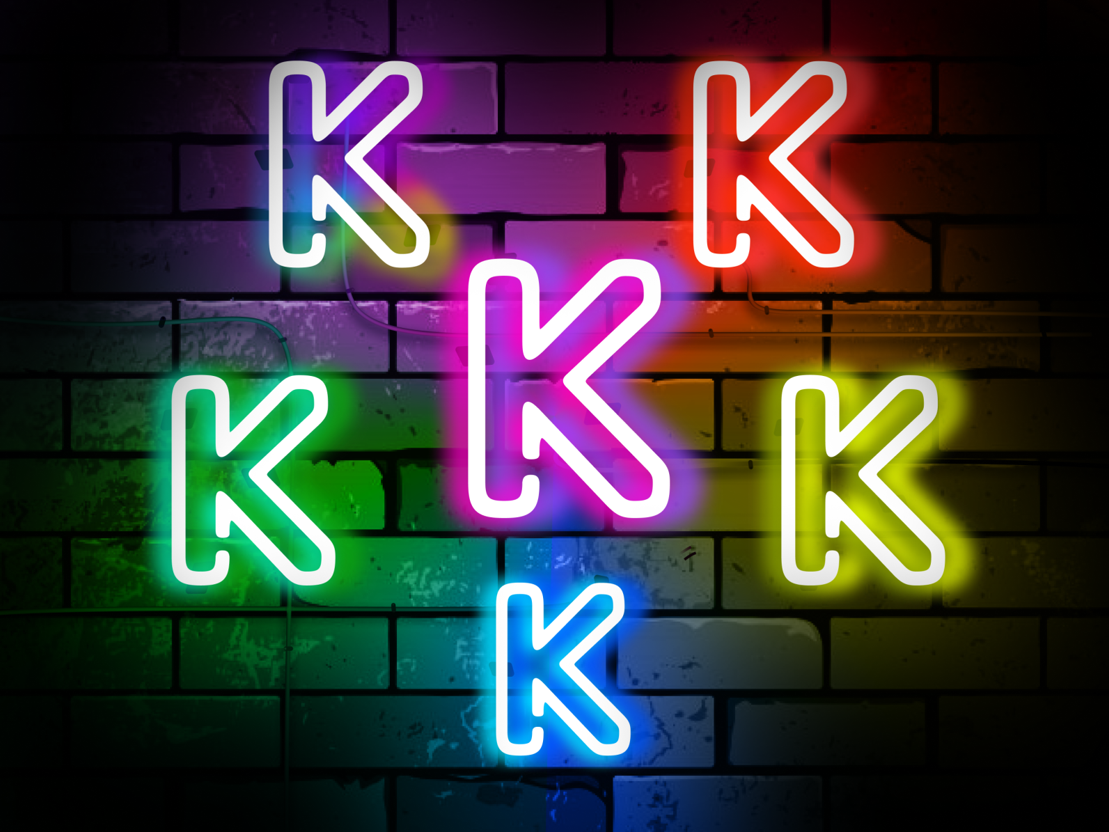 k neon logo