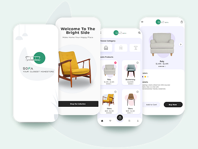 E-commerce Furniture Store App app app design branding design e commerce on boarding splash ui user experience user interface ux uxui web design