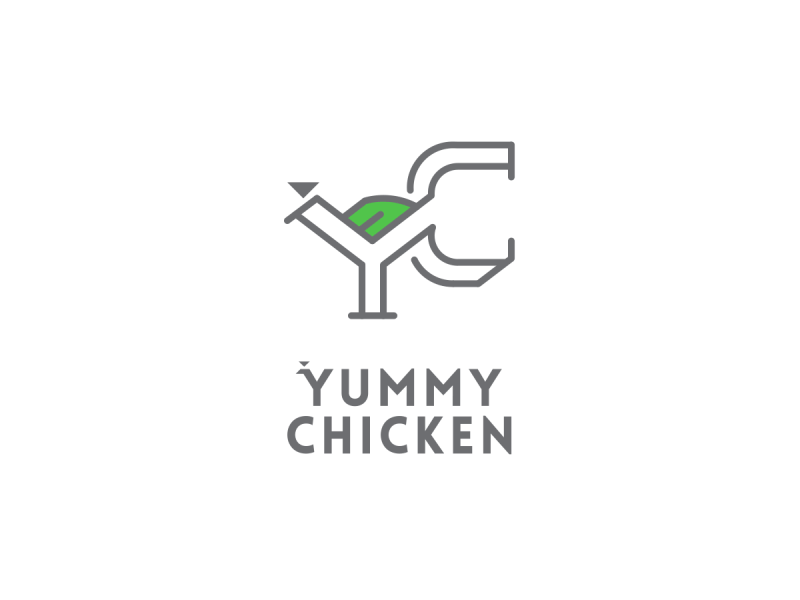 Yummy Chicken - Unused concept 1 chicken green haomt92 leave line art logo mark restaurant