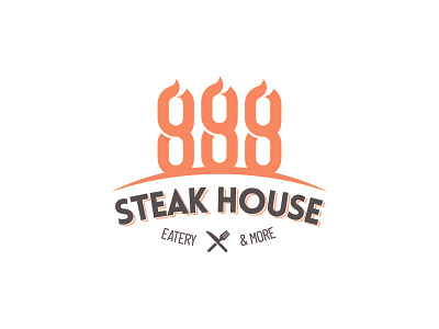 888 Steak house - Concept 1 flame logo restaurant steak steakhouse typo