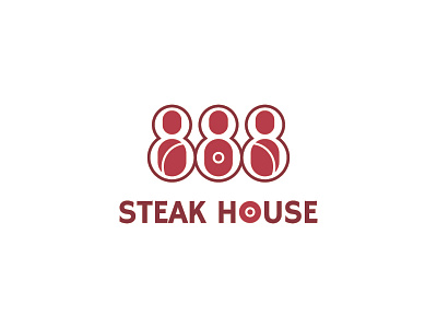 888 Steak house - Concept 2 flame logo restaurant steak steakhouse typo