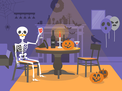 Cheers! halloween haomt92 house illustration pumpkin scary