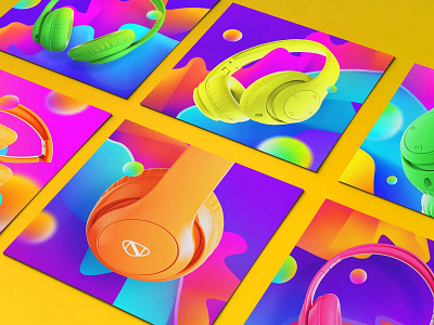 NCredible Audio Neon Collection 3d audio collection headphones modelling ncredible neon render rendering