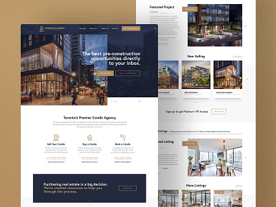 Toronto Condo Investments Website condo gold investments real estate toronto condo ui web web design website