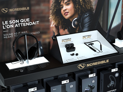 NCredible Audio In-Store Merchandising 3d display headphones merchandising ncredible nick cannon store