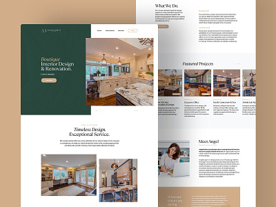 Angel Dailey Interior Design Website angel branding dailey design elegant forest green gold green interior logo renovation ui web web design website