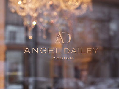 Angel Dailey Interior Design Logo angel brand branding dailey design elegant gold interior logo window