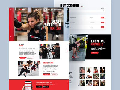 Hitfit SF Gym Website black boxing branding gym hiit hit fit logo red ui ux web web design website