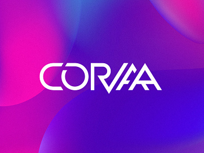 Corvaa Logo brand branding corvaa geometric linear logo musician pink pop purple singer vector