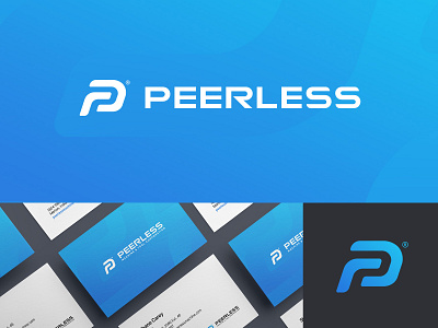 Peerless Logo blue branding combination design geometric gradient logo mark p p logo peerless symbol vector
