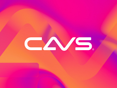 CAVS Logo audio av branding cavs design futuristic geometric gradient logo modern solutions tech technical visual word wordmark