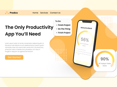 Productivity app concept design 3d app design modern ui ux web website