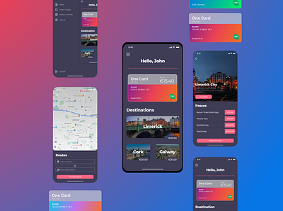 OneWay, A Public Transportation App app design minimal modern pwa train transport ui uiux web website