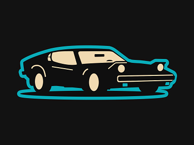 1963 VW Aquila black blue car silhouette sports car vector