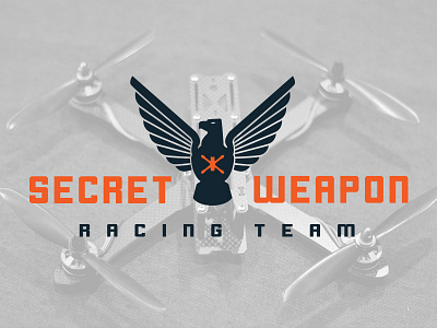 Secret Weapon Racing Team brand drone eagle logo quadcopter