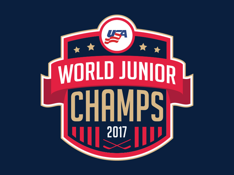 World Juniors Champs! champs usa logo sports shield hockey