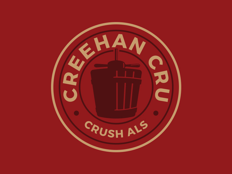 Creehan Cru circle roundel red gold press grapes wine logo als