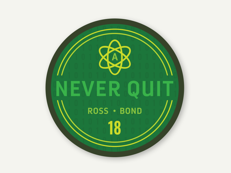 Never Quit Project Patch mission mission patch green atom patch