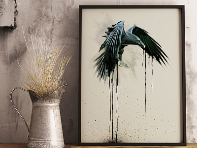 The Crow crow grunge painting