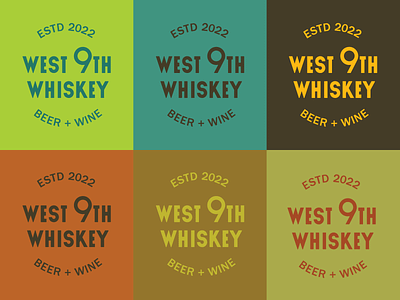 West 9th Whiskey Beer + Wine brand identity branding design identity design logo typography vector