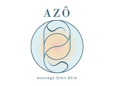 Logo AZÔ - massage bien-être design logo massage massage logo wellbeing wellness logo