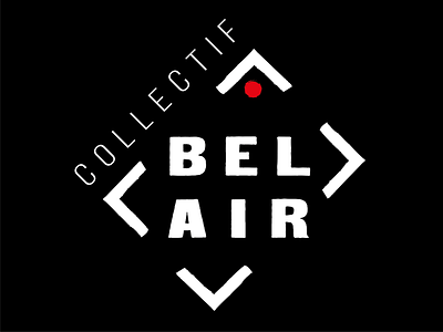 COLLECTIF BEL AIR (version noire) artists artists group camera collectif collective design dot group house house logo logo logodesign maison red dot viewfinder viseur
