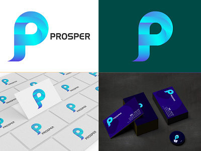 P Modern Logo ( Prosper ) brand design branding design graphic design icon illustration logo vector
